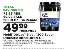 Fleet Farm Mobil Delvac 5-gal. 1300 Super Synthetic Blend Diesel Oil offer