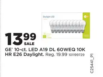 Fleet Farm GE 10-ct. LED A19 DL 60WEQ 10K HR E26 Daylight offer