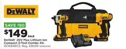 Fleet Farm DeWalt 20V Max Lithium Ion Compact 2-Tool Combo Kit offer