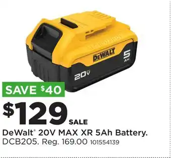 Fleet Farm DeWalt 20V MAX XR 5Ah Battery offer