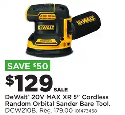 Fleet Farm DeWalt 20V MAX XR 5 Cordless Random Orbital Sander Bare Tool offer