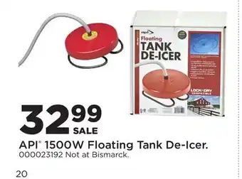 Fleet Farm API 1500W Floating Tank De-Icer offer