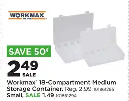 Fleet Farm Workmax 18-Compartment Medium Storage Container offer