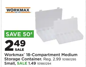 Fleet Farm Workmax 18-Compartment Medium Storage Container offer