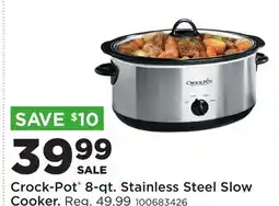 Fleet Farm Crock-Pot 8-qt. Stainless Steel Slow Cooker offer