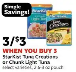 Fareway StarKist Tuna Creations or Chunk Light Tuna offer