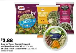 Fareway Dole or Taylor Farms Chopped and Premium Salad Kits or Dole fresh takes bowls offer
