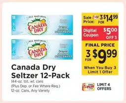ShopRite Canada Dry Seltzer 12-Pack offer