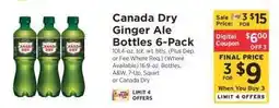 ShopRite Canada Dry Ginger Ale Bottles 6-Pack offer