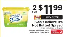 ShopRite I Can't Believe It's Not Butter Spread offer