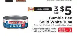 ShopRite Bumble Bee Solid White Tuna offer