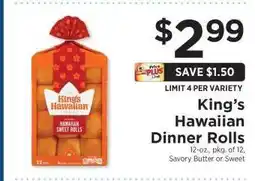 ShopRite King's Hawaiian Dinner Rolls offer