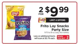 ShopRite Frito Lay Snacks Party Size offer