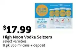 Fareway High Noon Vodka Seltzers offer