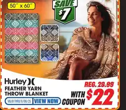 Big 5 Hurley Feather Yarn Throw Blanket offer