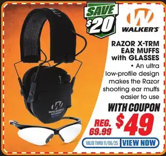 Big 5 Walkers Game Ear Razor X-TRM Ear Muffs with Glasses offer
