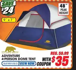 Big 5 Golden Bear Adventure 4-Person Dome Tent offer