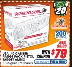 Big 5 Winchester USA .40 Caliber 200-Round Range Pack Pistol Target Ammunition offer