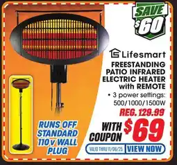 Big 5 Lifesmart Freestanding Patio Infrared Heater with Remote offer