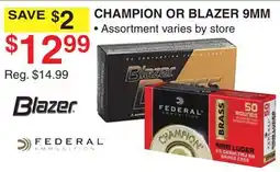 Dunham's Sports CHAMPION OR BLAZER 9MM offer