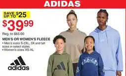 Dunham's Sports ADIDAS MEN'S OR WOMEN'S FLEECE offer