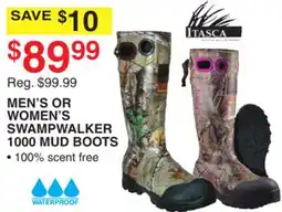 Dunham's Sports ITASCA MEN'S OR WOMEN'S SWAMPWALKER 1000 MUD BOOTS offer