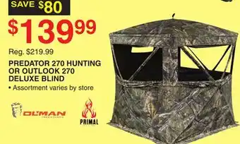 Dunham's Sports PREDATOR 270 HUNTING OR OUTLOOK 270 DELUXE BLIND offer