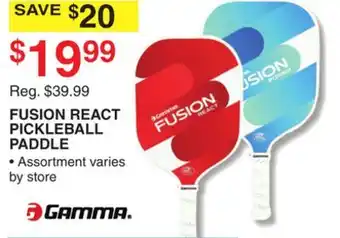 Dunham's Sports GAMMA FUSION REACT PICKLEBALL PADDLE offer