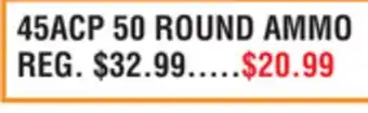 Dunham's Sports 45ACP 50 ROUND AMMO offer