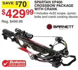 Dunham's Sports SPARTAN XP400 CROSSBOW PACKAGE WITH CRANK offer