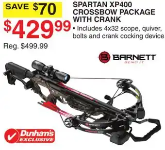 Dunham's Sports SPARTAN XP400 CROSSBOW PACKAGE WITH CRANK offer