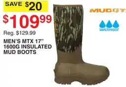 Dunham's Sports MUDDY MEN'S MTX 17 1600G INSULATED MUD BOOTS offer