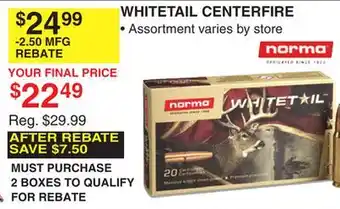 Dunham's Sports WHITETAIL CENTERFIRE offer