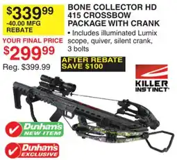 Dunham's Sports BONE COLLECTOR HD 415 CROSSBOW PACKAGE WITH CRANK offer