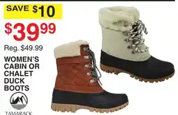 Dunham's Sports TAMARACK WOMEN'S CABIN OR CHALET DUCK BOOTS offer