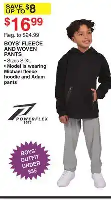 Dunham's Sports BOYS' FLEECE AND WOVEN PANTS offer