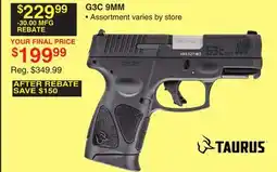 Dunham's Sports TAURUS G3C 9MM offer