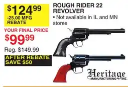 Dunham's Sports ROUGH RIDER 22 REVOLVER offer