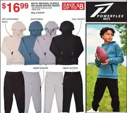 Dunham's Sports BOYS' MICHAEL FLEECE OR ADAM WOVEN PANTS offer