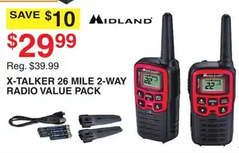 Dunham's Sports MIDLAND X-TALKER 26 MILE 2-WAY RADIO VALUE PACK offer