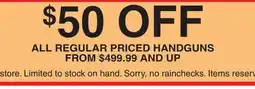 Dunham's Sports ALL REGULAR PRICED HANDGUNS offer