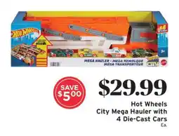 ShopRite Hot Wheels City Mega Hauler with 4 Die-Cast Cars offer