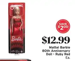 ShopRite Mattel Barbie 80th Anniversary Doll - Ruby Red offer
