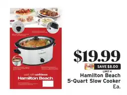 ShopRite Hamilton Beach 5-Quart Slow Cooker offer