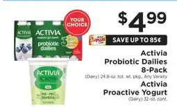 ShopRite Activia Probiotic Dailies 8-Pack / Activia Proactive Yogurt offer