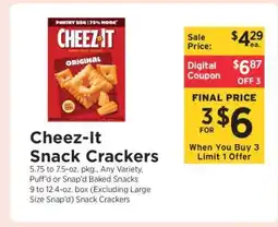 ShopRite Cheez-It Snack Crackers offer
