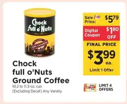 ShopRite Chock full O'Nuts Ground Coffee offer