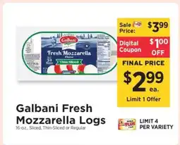 ShopRite Galbani Fresh Mozzarella Logs offer