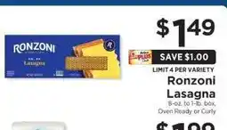 ShopRite Ronzoni Lasagna offer