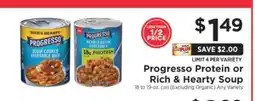 ShopRite Progresso Protein or Rich & Hearty Soup offer